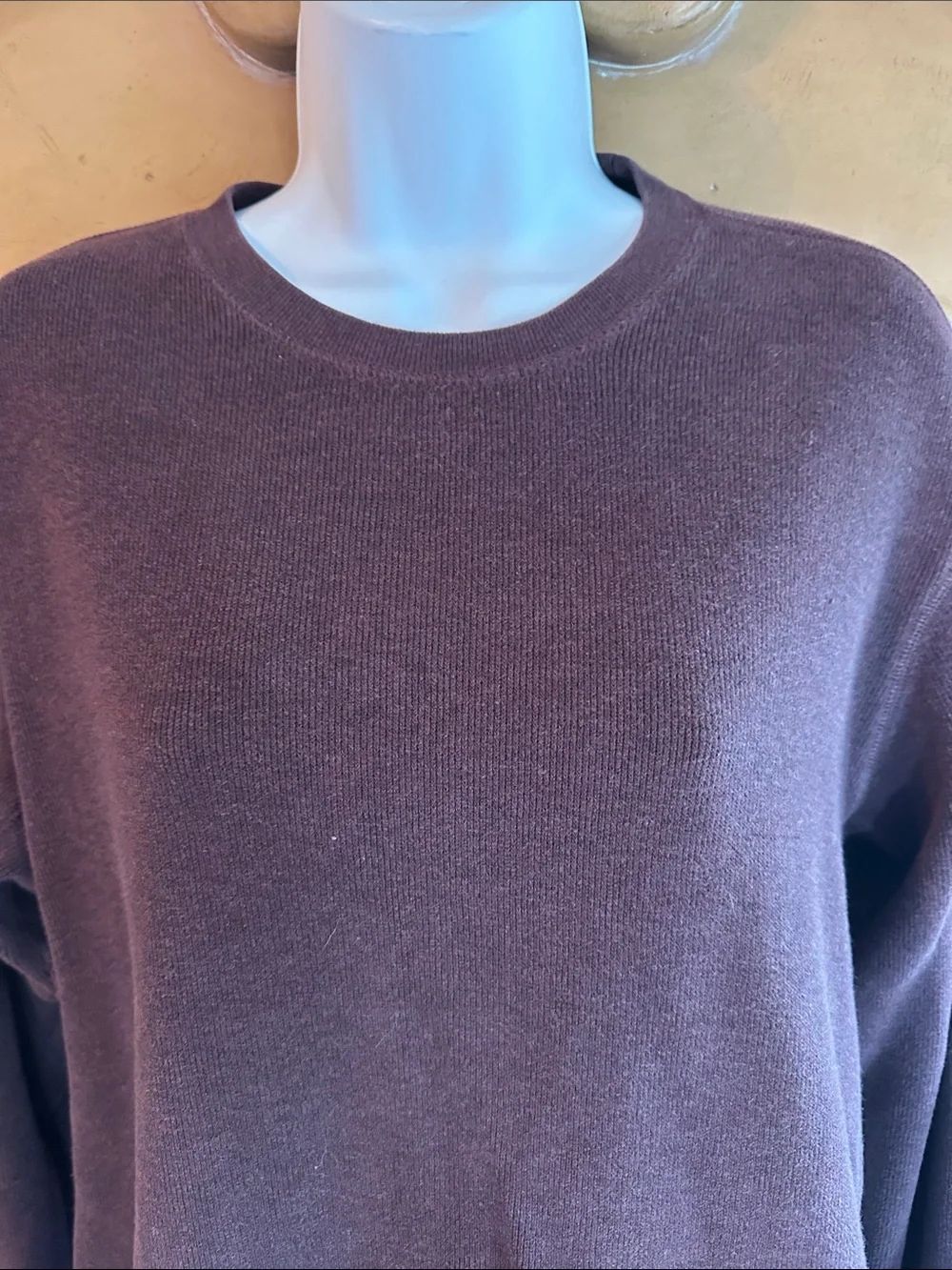 Men's Crewneck Heavy ribbed Shirt in Dark Brown